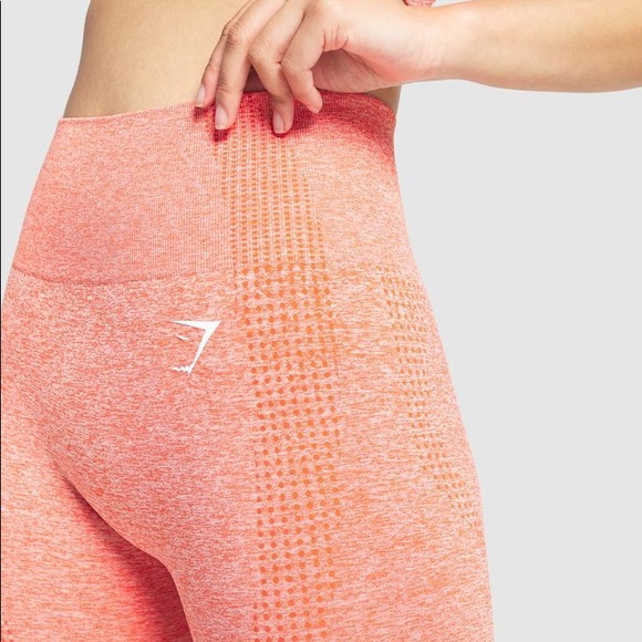 GymShark Vital Seamless Legging in Orange Marl - Picture 4 of 10
